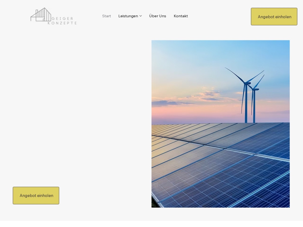 Website-Mockup Geiger Konzepte – Photovoltaik & Wärmepumpen, Eislingen