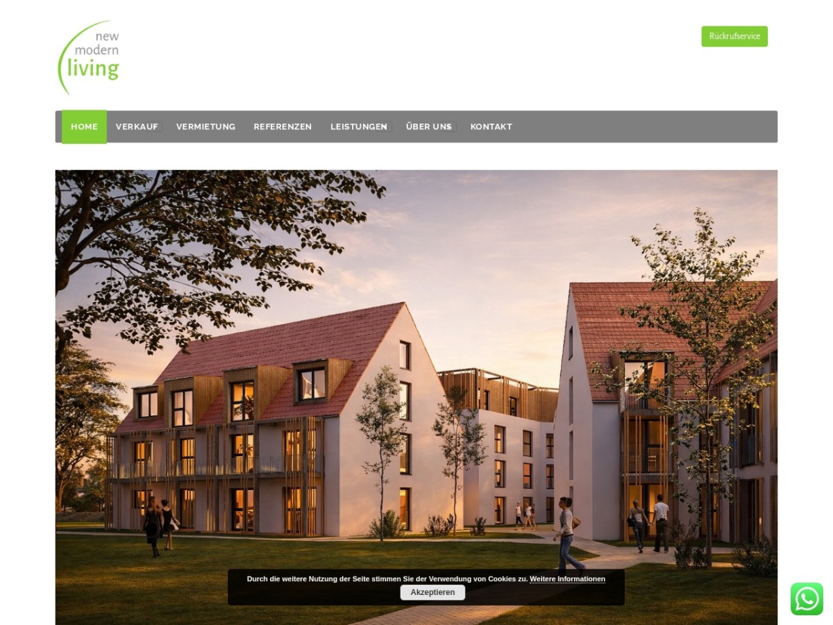 Meta-Ads-Mockup New Modern Living Immobilien – Neubauprojekt, Raum Erlangen